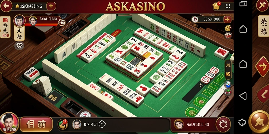 Tampilan gameplay ASKASINO dengan ubin Mahjong yang menarik.