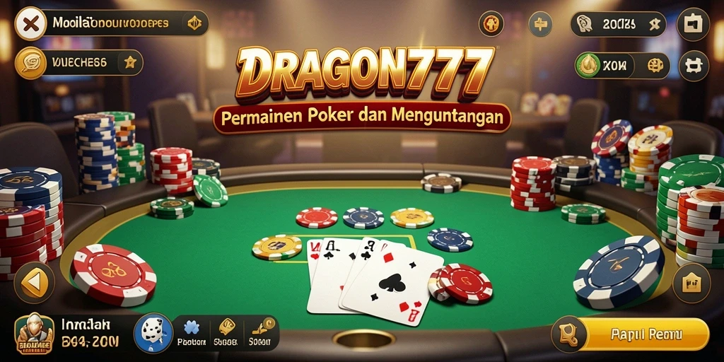 Tampilan screenshot gameplay Poker yang menegangkan di DRAGON777.