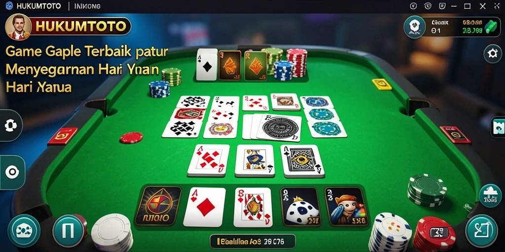 Tampilan screenshot gameplay Gaple HUKUMTOTO yang menarik.