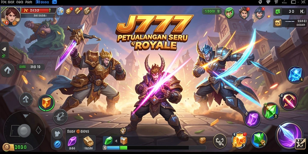 Screenshot JT777 menampilkan aksi intens dalam arena Battle Royale.