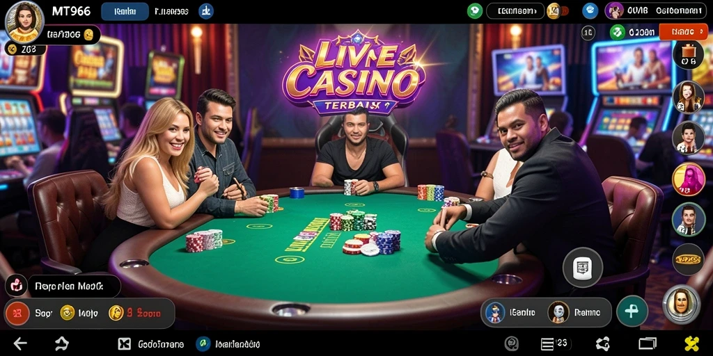 Tampilan gameplay Live Casino MT966 yang mendebarkan dan interaktif.